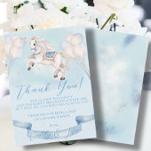 Baby Dusche Mairytale Pony Stars Blue Balloons Begleitkarte