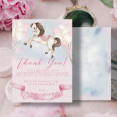 Baby Dusche Mairytale Pony Stars rosa Balloons Begleitkarte