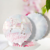 Baby Dusche Mairytale Pony Stars rosa Balloons Begleitkarte