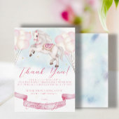 Baby Dusche Mairytale Pony Stars rosa Balloons Begleitkarte