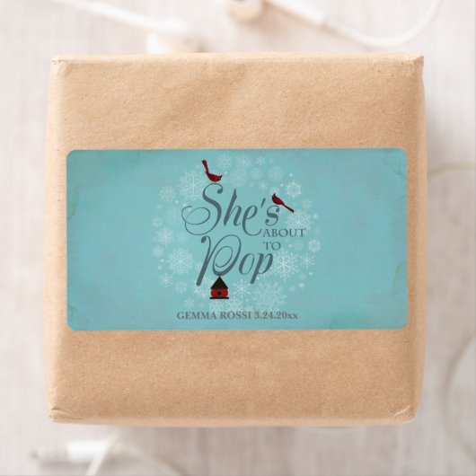 Baby Dusche Mini Champagne Label Winter Blue (Insitu)