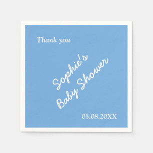 Baby Dusche Minimalistisch Blue Paper Napkins Serviette