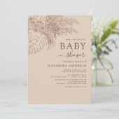 Baby Dusche Minimalistisch Pampas Grass Boho Einladung (Stehend Vorderseite)