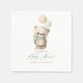 Baby-Dusche mit brauner Teddy-Bear Serviette (Vorderseite)