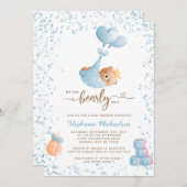 Baby-Dusche mit Buchungsanfrage Einladung (Vorne/Hinten)