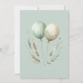 Baby-Dusche mit grünem Bear Einladung (Rückseite)