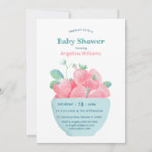 Baby Dusche mit niedlichen Erdbeeren Einladung (Vorderseite)