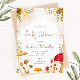 Baby Dusche mit Pilzen Einladung