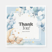 Baby Dusche Napkins Blue Bar Balloons Serviette (Vorderseite)