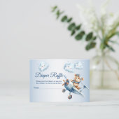 Baby Dusche Niedlich Baby Bear Pilot Blue Airplane Begleitkarte (Stehend Vorderseite)