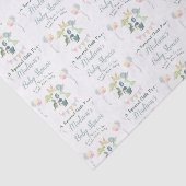 Baby Dusche Niedlich Dinosaur Mama Name Blau Seidenpapier (Ausschnitt)