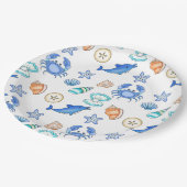 Baby Dusche oder Geburtstagsparty Pappteller (Schrägansicht)