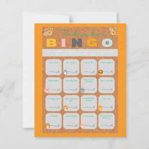 Baby Dusche Orange Eisbrecher Bingo Paper Sheet