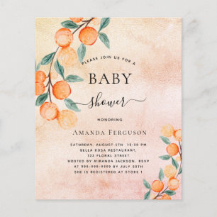 Baby Dusche Orangen Rose Gold Einladung