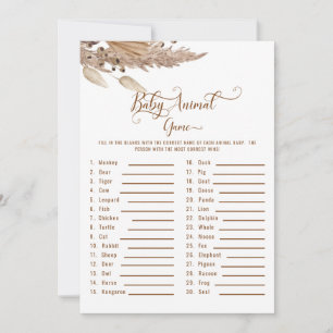 Baby Dusche Pampas Baby Animal Game II Einladung