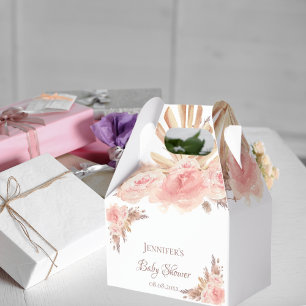 Baby Dusche Pampas Gras rot Blüte Vielen Dank Geschenkschachtel