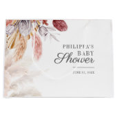 Baby Dusche Pampas Grass Terracotta Große Geschenktüte (Vorderseite)