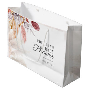 Baby Dusche Pampas Grass Terracotta Große Geschenktüte