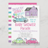 Baby Dusche Parade Einladung (Vorne/Hinten)