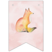 Baby Dusche Party Decke Aquarell Holzfuchs Wimpelkette (Erste Fahne)
