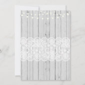 Baby Dusche Party Grau Wood Lace Einladung (Rückseite)