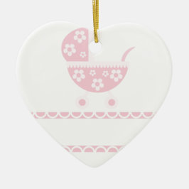 Baby Dusche Party Rosa Blüten Girly Mother Keramikornament