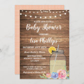 Baby Dusche Party Summer Wood Mason Jar Einladung (Vorne/Hinten)