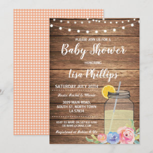 Baby Dusche Party Summer Wood Mason Jar Einladung