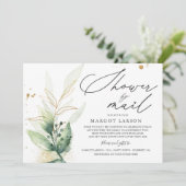 Baby Dusche per Mail Einladung Grüne & Gold (Stehend Vorderseite)