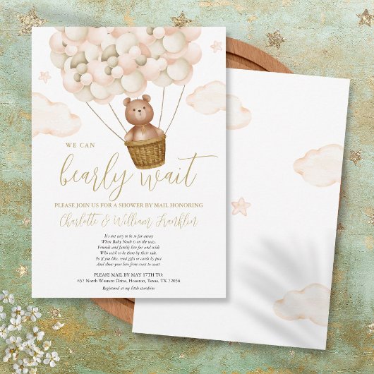 Baby Dusche per Post lange abwarten Einladung