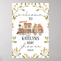 Baby Dusche Pumpkin Train Begrüßungszeichen