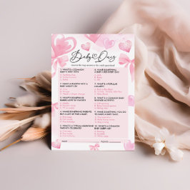 Baby Dusche Quiz Game Card Valentines Spiel