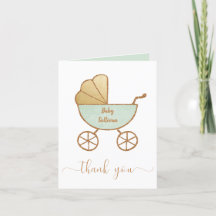Baby Dusche Retro Carriage Mint Gold