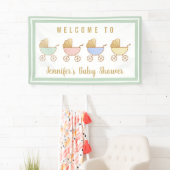 Baby Dusche Retro Carriage Parade Willkommen Banner (Insitu)