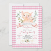 Baby-Dusche Rosa Einladung (Vorderseite)