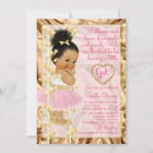 Baby Dusche Rosa & Gold Einladung (Vorderseite)