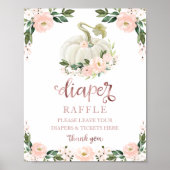 Baby Dusche Rosa Gold Windeln Raffle Spielzeichen Poster (Vorne)