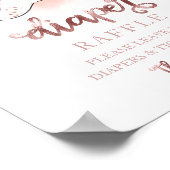 Baby Dusche Rosa Gold Windeln Raffle Spielzeichen Poster (Ecke)