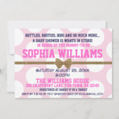 Baby-Dusche ROSA inspirierter Einladung (Rückseite)