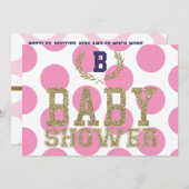 Baby-Dusche ROSA inspirierter Einladung (Vorne/Hinten)