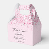 Baby Dusche Rosa Mädchen danke Geschenkschachtel (Rückseite)