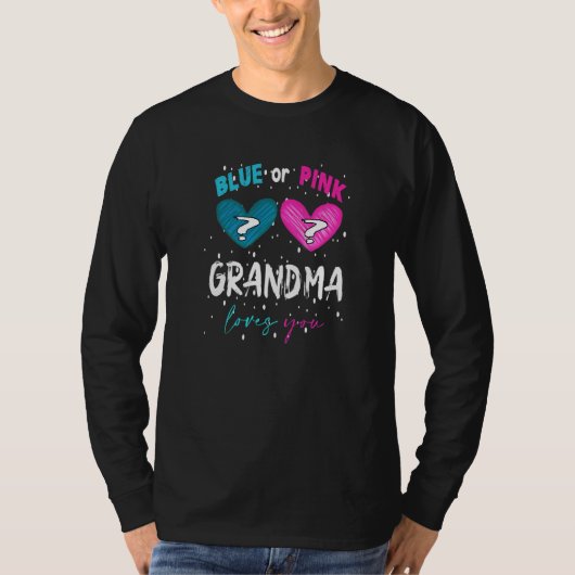 Baby Dusche Rosa oder blaue Oma Lieben Sie Geschle T-Shirt (Vorderseite)