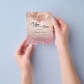 Baby Dusche Rosa Rosa Gold Einladung Flyer (Gruppe)