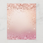 Baby Dusche Rosa Rosa Gold Einladung Flyer (Hinten)