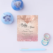 Baby Dusche Rosa Rosa Gold Einladung Flyer (Einzeln)