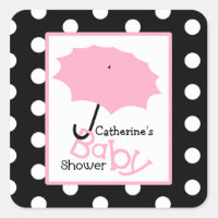 Baby Dusche Rosa Schirm & Polka Dots