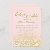 Baby Dusche Rosa und Gold Sparkle Einladung (Vorne/Hinten)