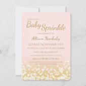 Baby Dusche Rosa und Gold Sparkle Einladung (Vorderseite)