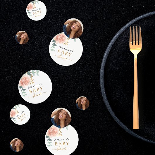 Baby Dusche Rose Gold Blume Foto Konfetti