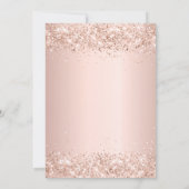 Baby Dusche Rose Gold Glitzer Dusche Mädchen Einladung (Rückseite)